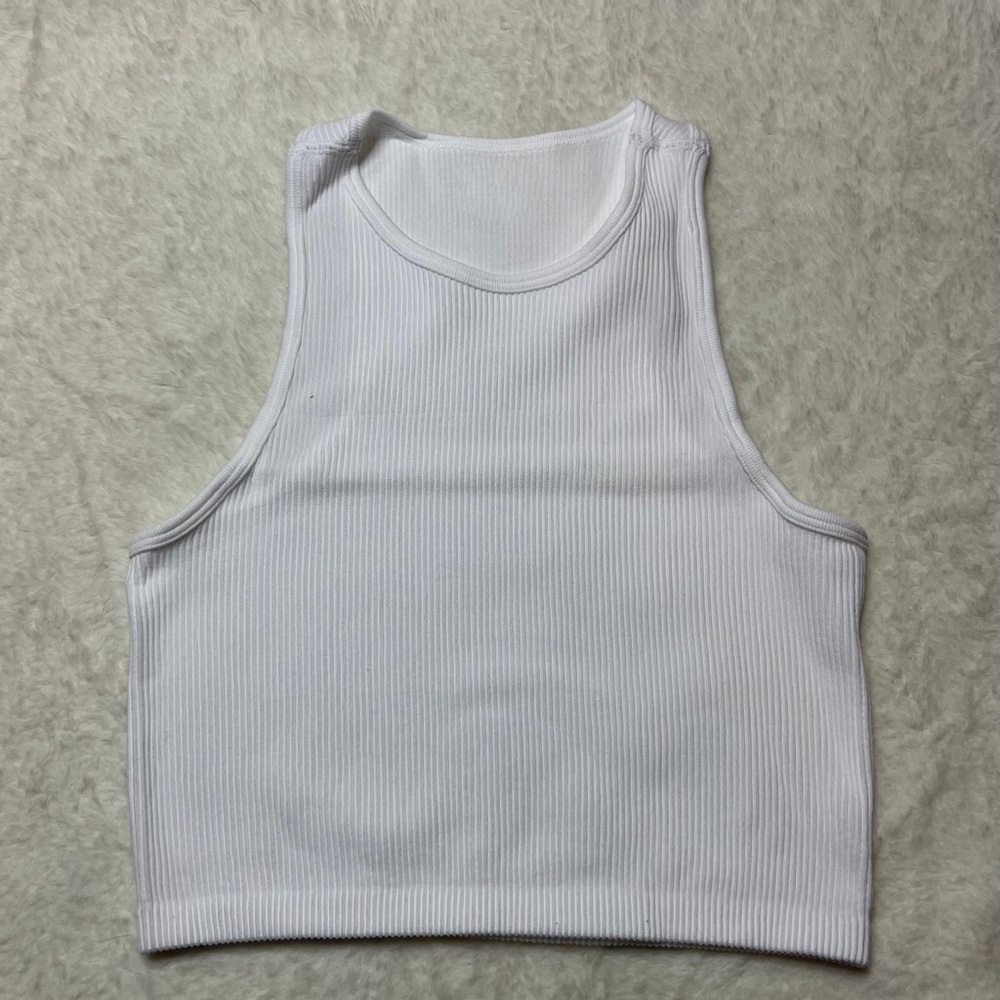 Outspoken Clothing Co. High Neck Cropped Tank White